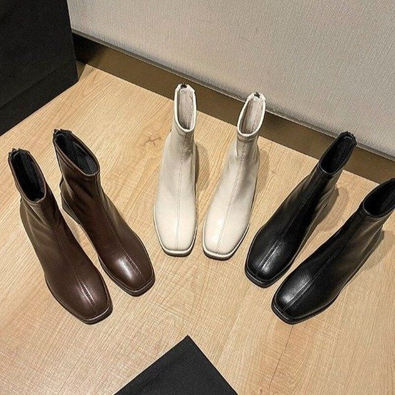 LUXURY MEDIUM HEEL BOOT IN THREE COLORS