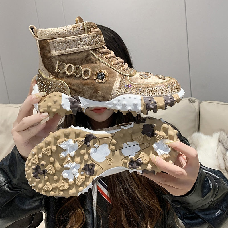 LUXURY SNEAKERS AND BOOTS WITH JEWELRY