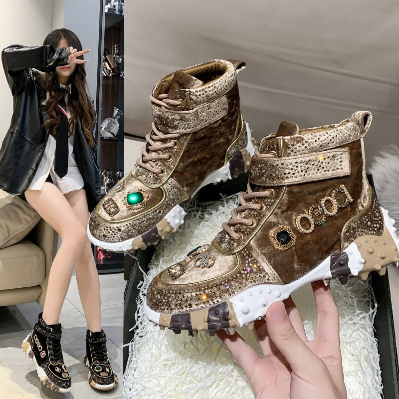 LUXURY SNEAKERS AND BOOTS WITH JEWELRY