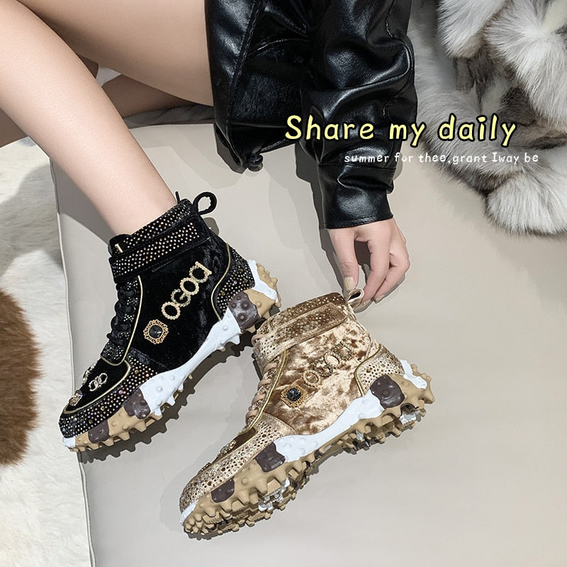 LUXURY SNEAKERS AND BOOTS WITH JEWELRY