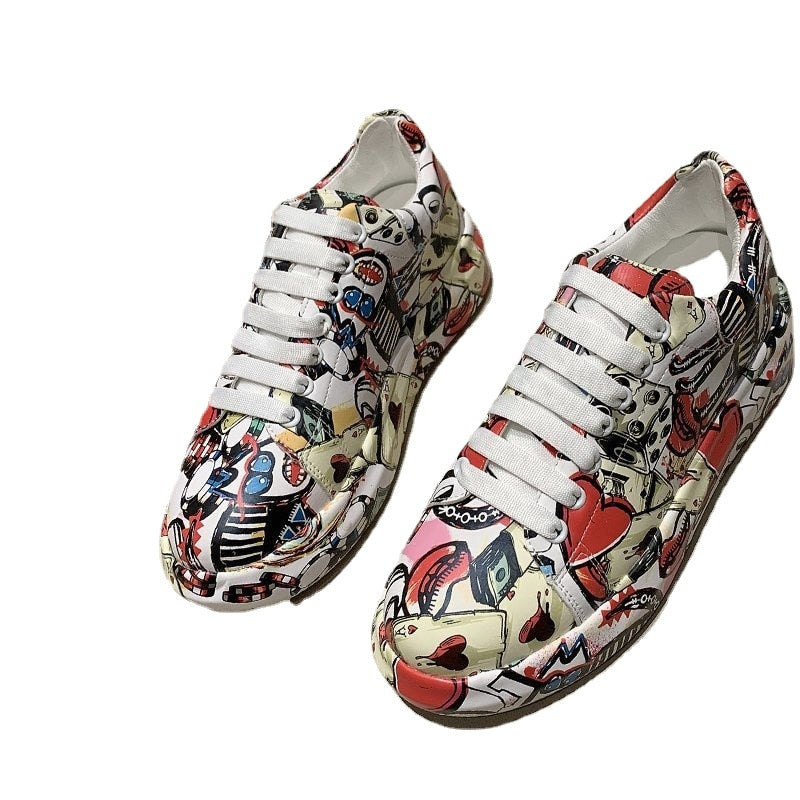 WOMEN'S COLORFUL GRAFFITI SNEAKERS.